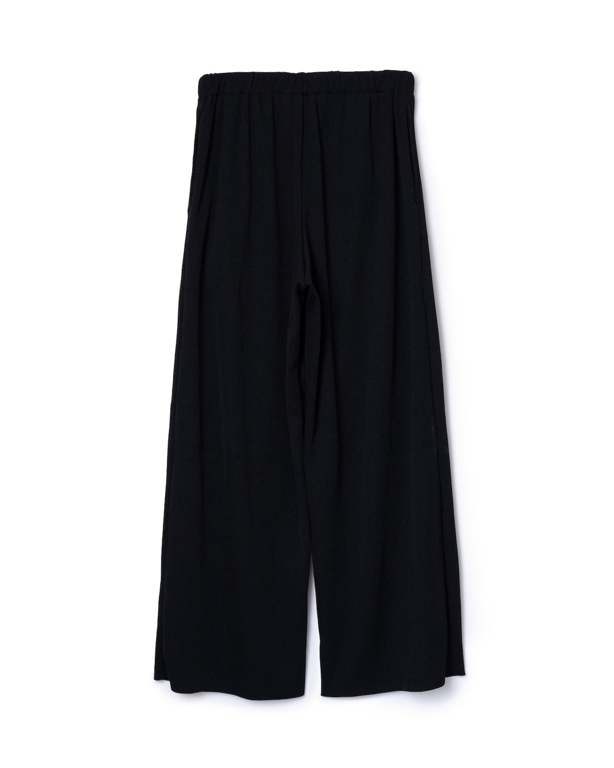 RIB WIDE PANTS (BLACK)