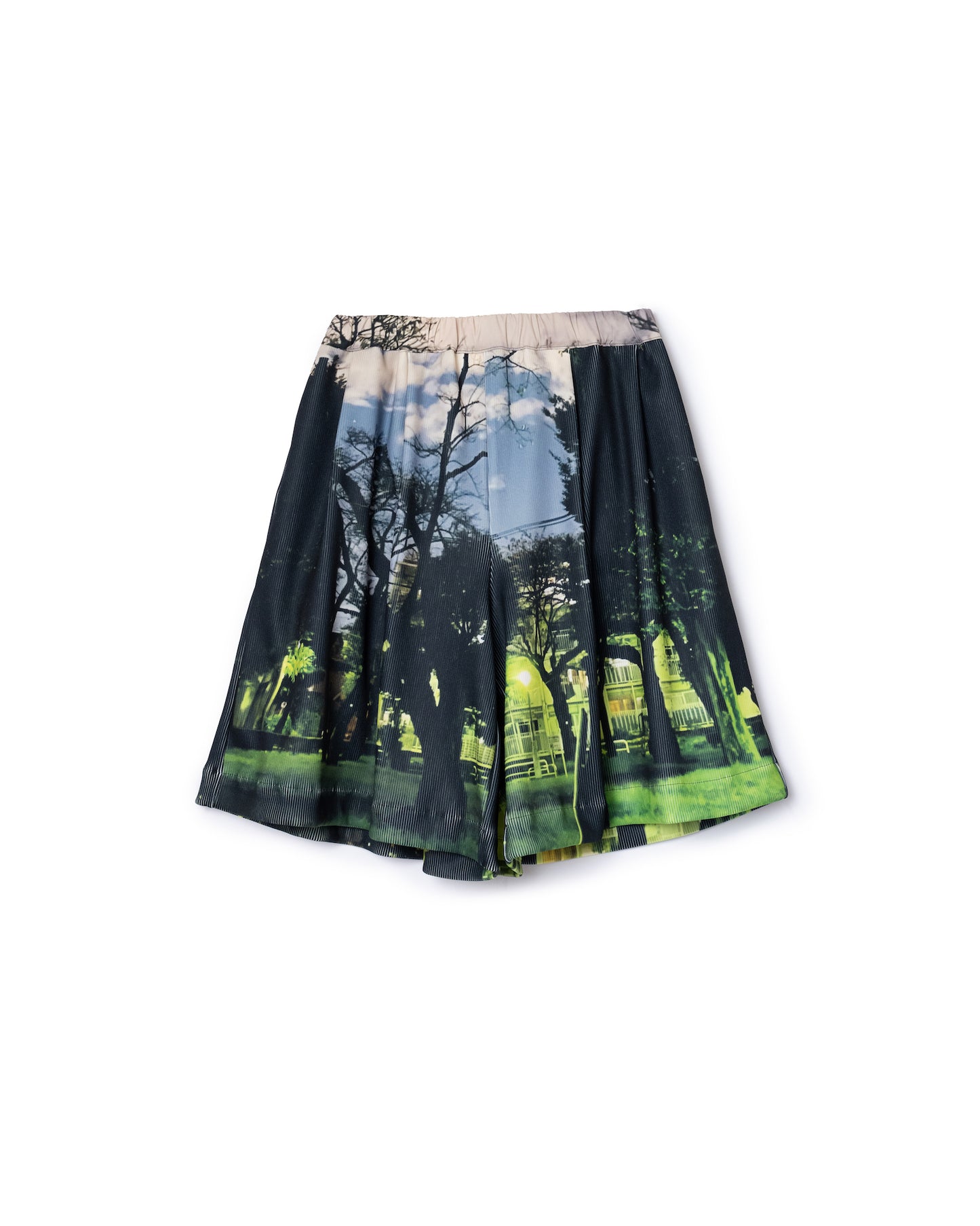 PRINT RIB WIDE SHORTS (PARK)