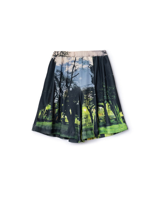 PRINT RIB WIDE SHORTS (PARK)