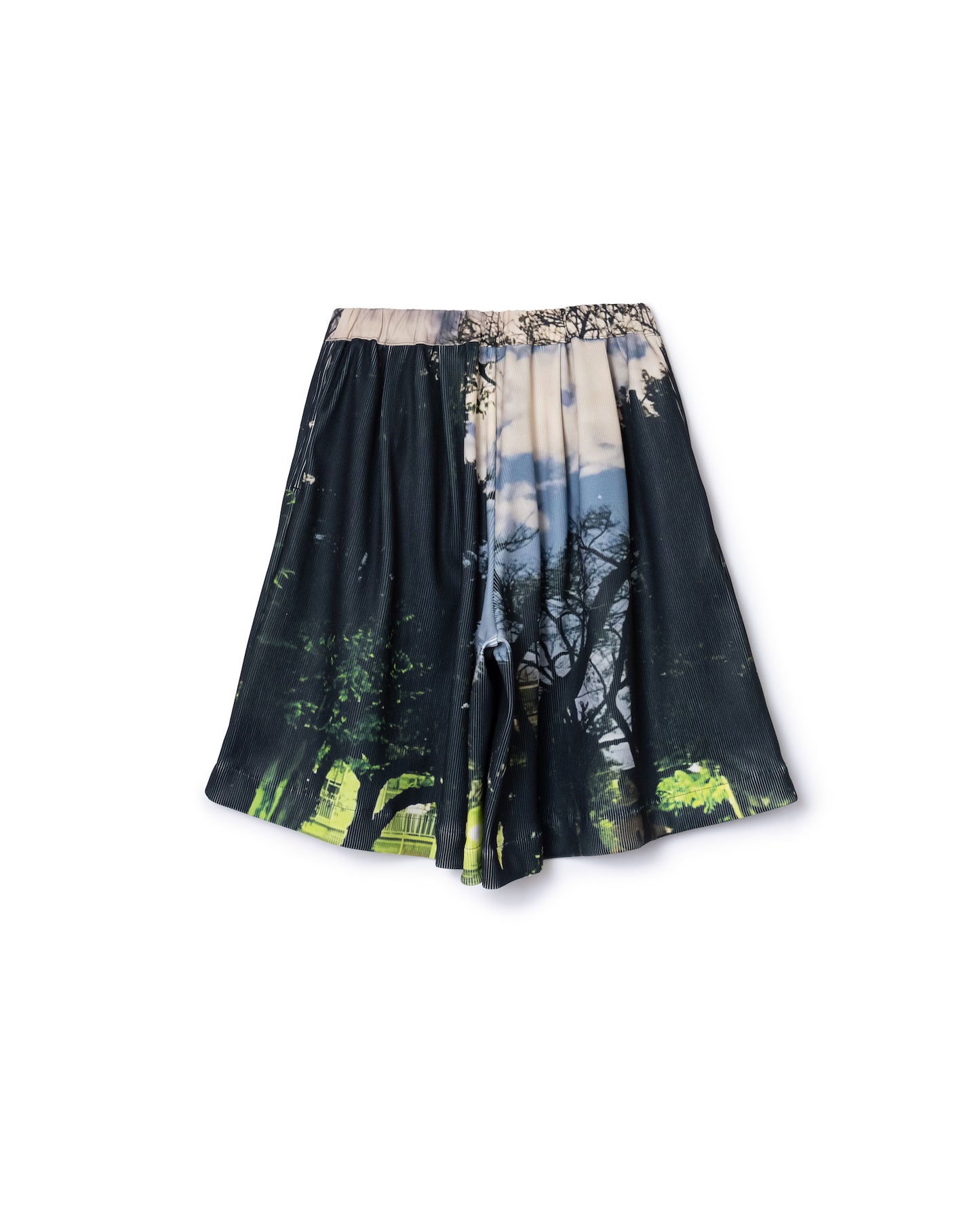 PRINT RIB WIDE SHORTS (PARK)