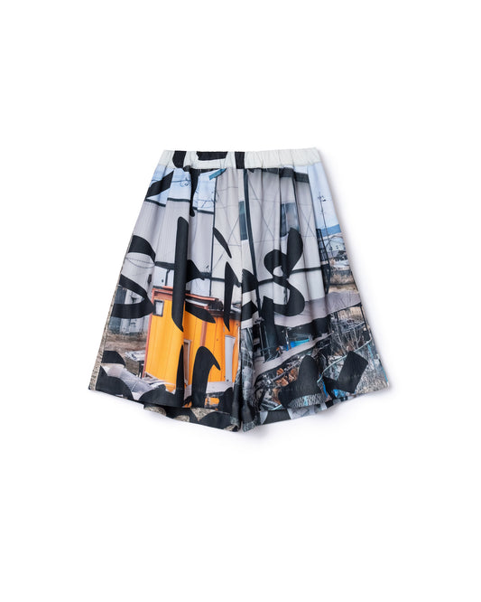 PRINT RIB WIDE SHORTS (TAGGING)