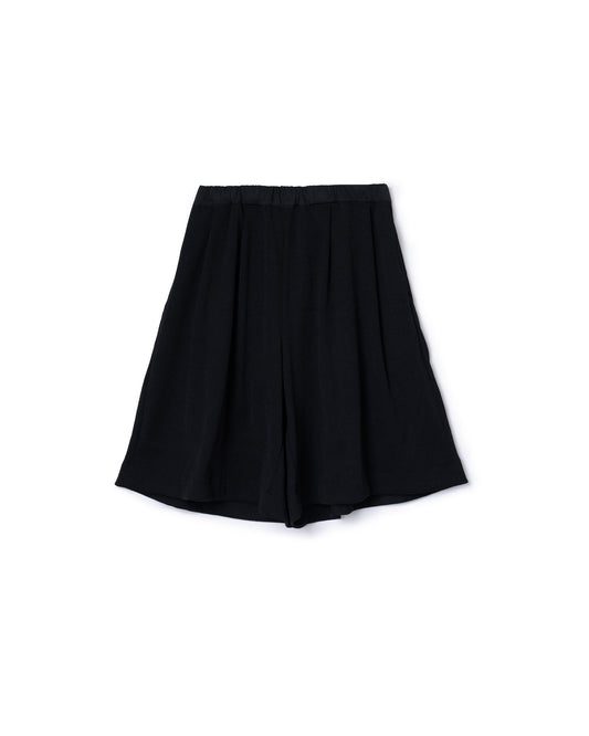 RIB WIDE SHORTS (BLACK)
