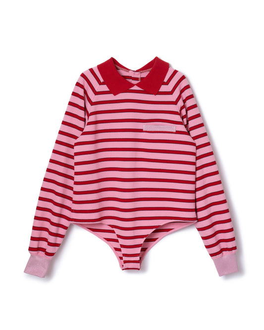 BORDER POLO SHIRT (PINK)