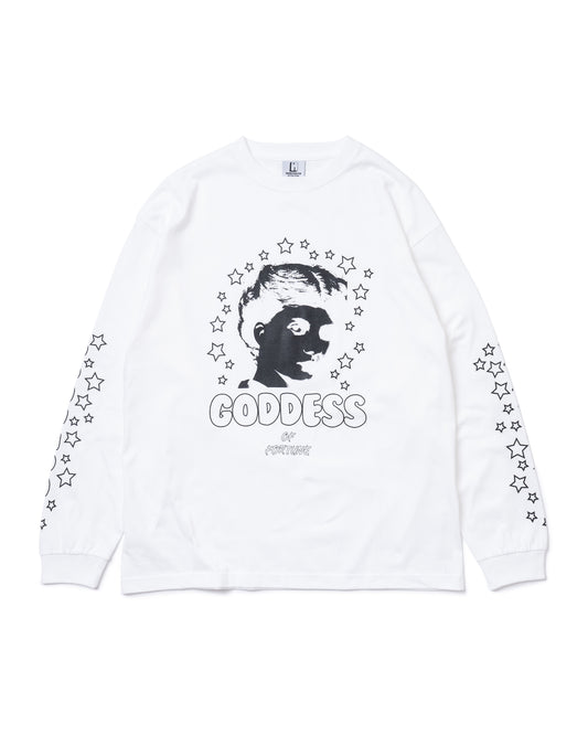 GODNESS PRINT L/S T-SHIRT (WHITE)