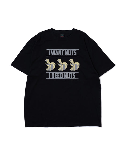 SQUIRREL PRINT BIG T-SHIRT (BLACK)