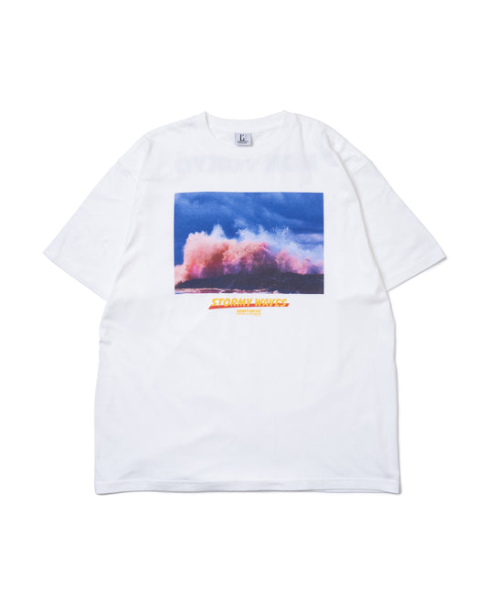 WAVE PRINT BIG T-SHIRT (WHITE)