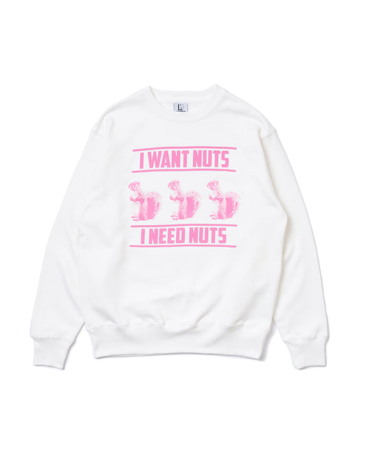 SQUIRREL PRINT PULLOVER SWEAT (WHITE)