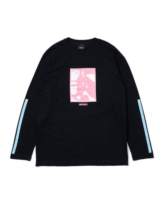 PRINT L/S T-SHIRT (HORSE / BLACK)
