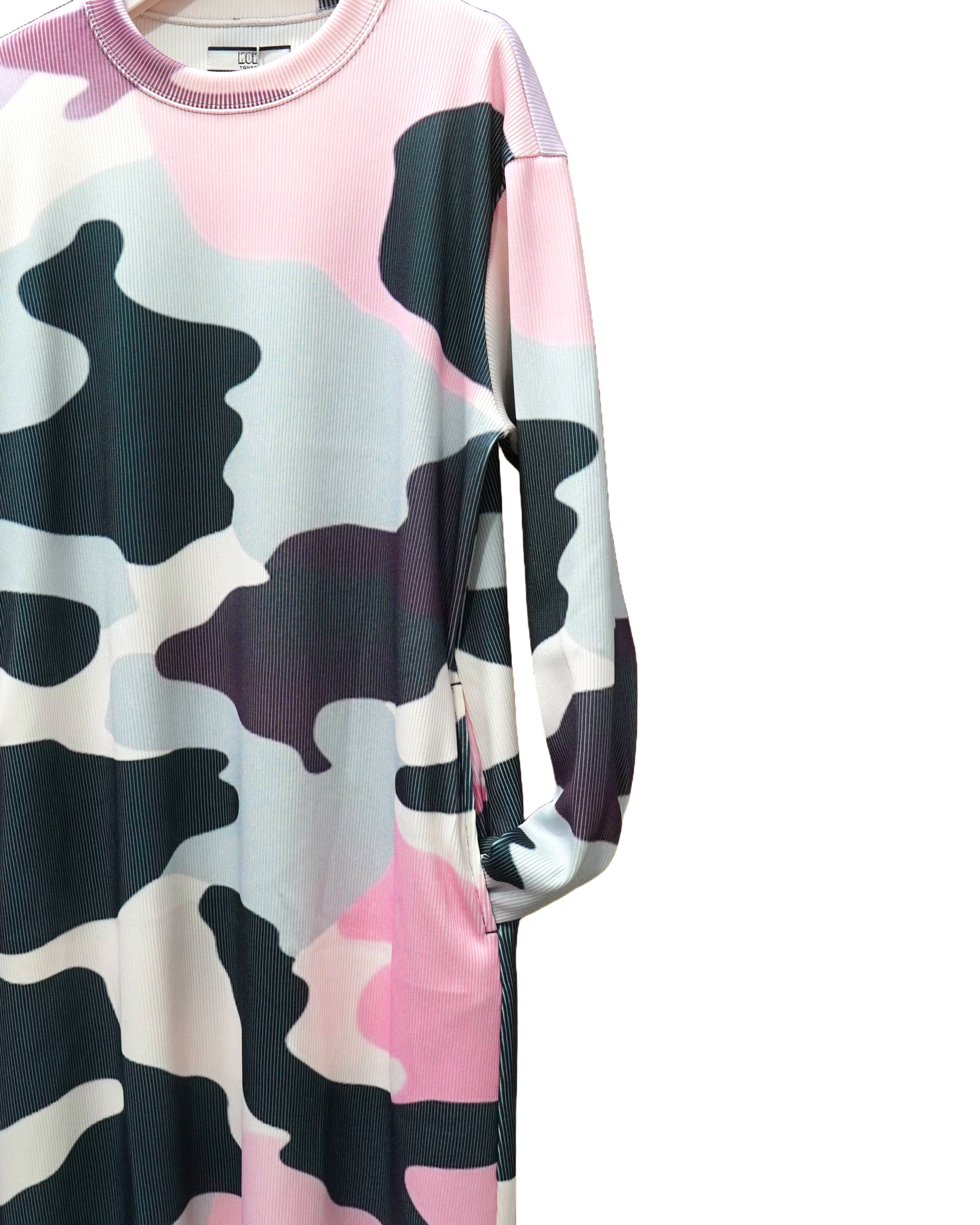 PRINT RIB L/S ONE-PIECE (CAMO)