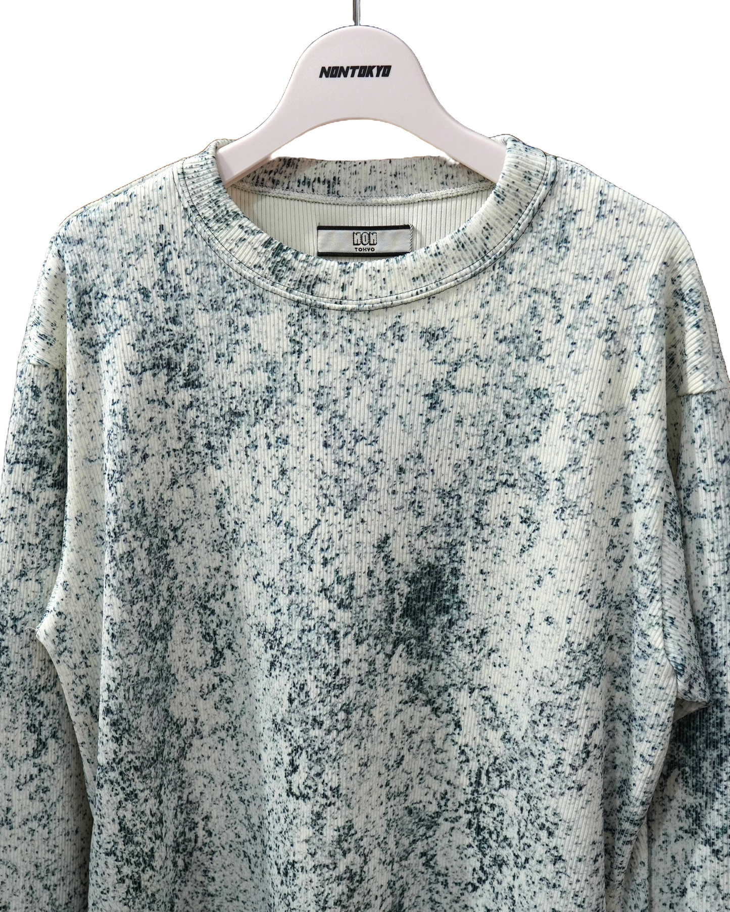 PRINT RIB L/S ONE-PIECE (NOISE)