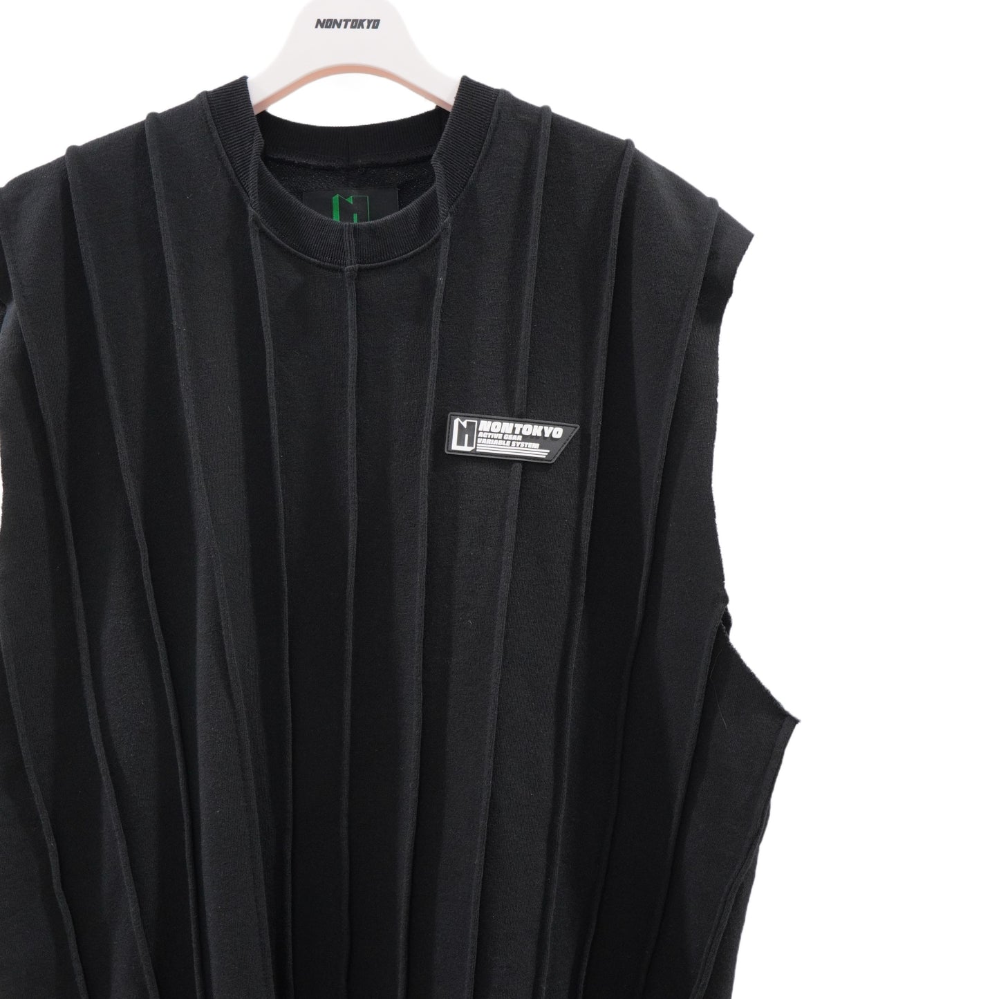 NON TOKYO / PIN TUCK SWEAT VEST (BLACK) / <NON TOKYO> Pin tuck sweat vest (black)