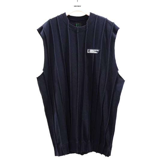 NON TOKYO / PIN TUCK SWEAT VEST (NAVY) / <NON TOKYO> Pin tuck sweat vest (navy)