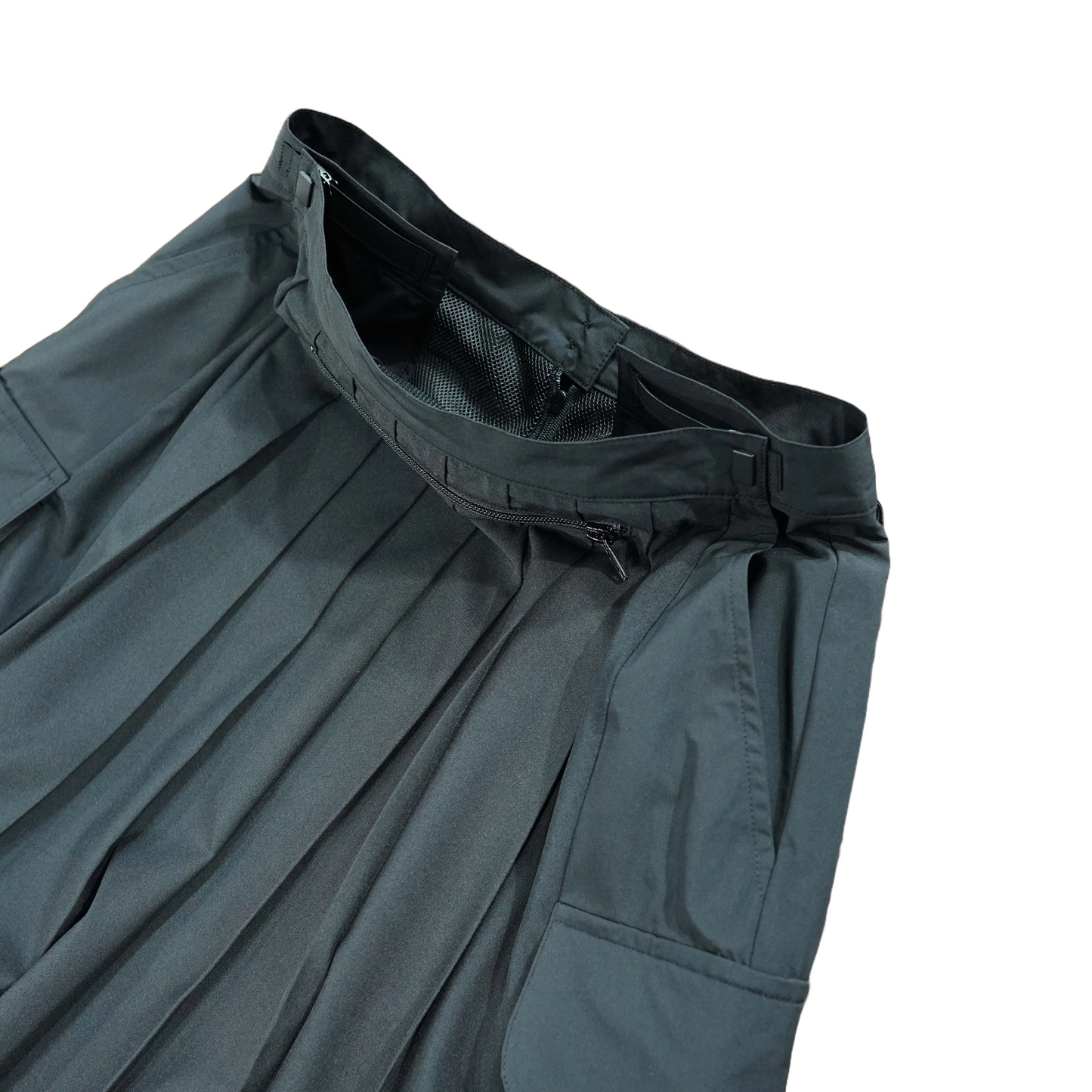2WAY MULTIPOCKET PLEATS SKIRT (BLACK)