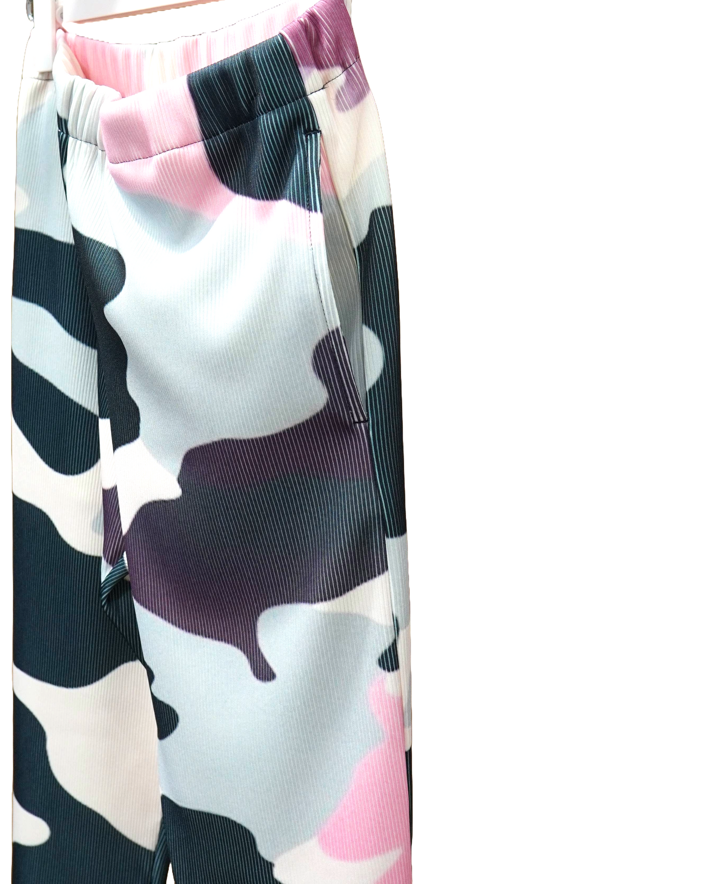 PRINT RIB FLARE PANTS (CAMO)