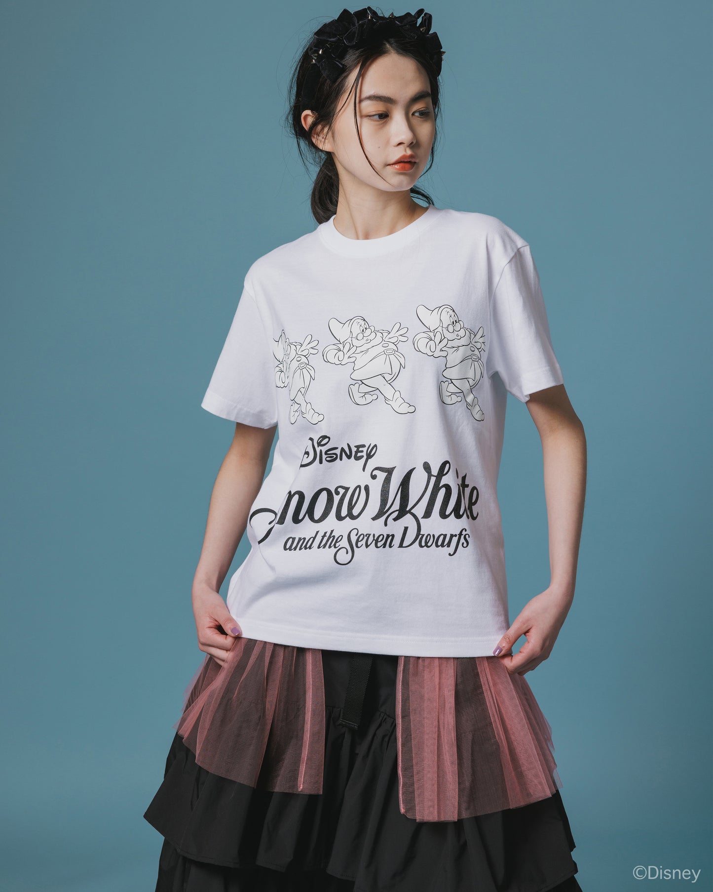 【Disney collection】PRINT T-SHIRT / DOC (WHITE)