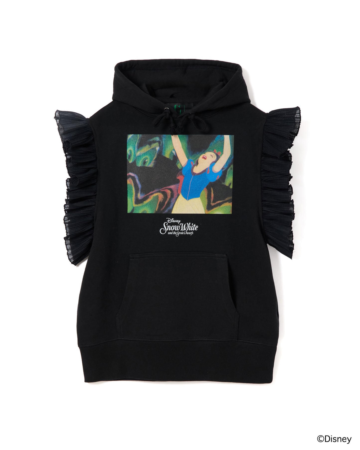 【Disney collection】FRILL SLEEVE HOODIE (BLACK)
