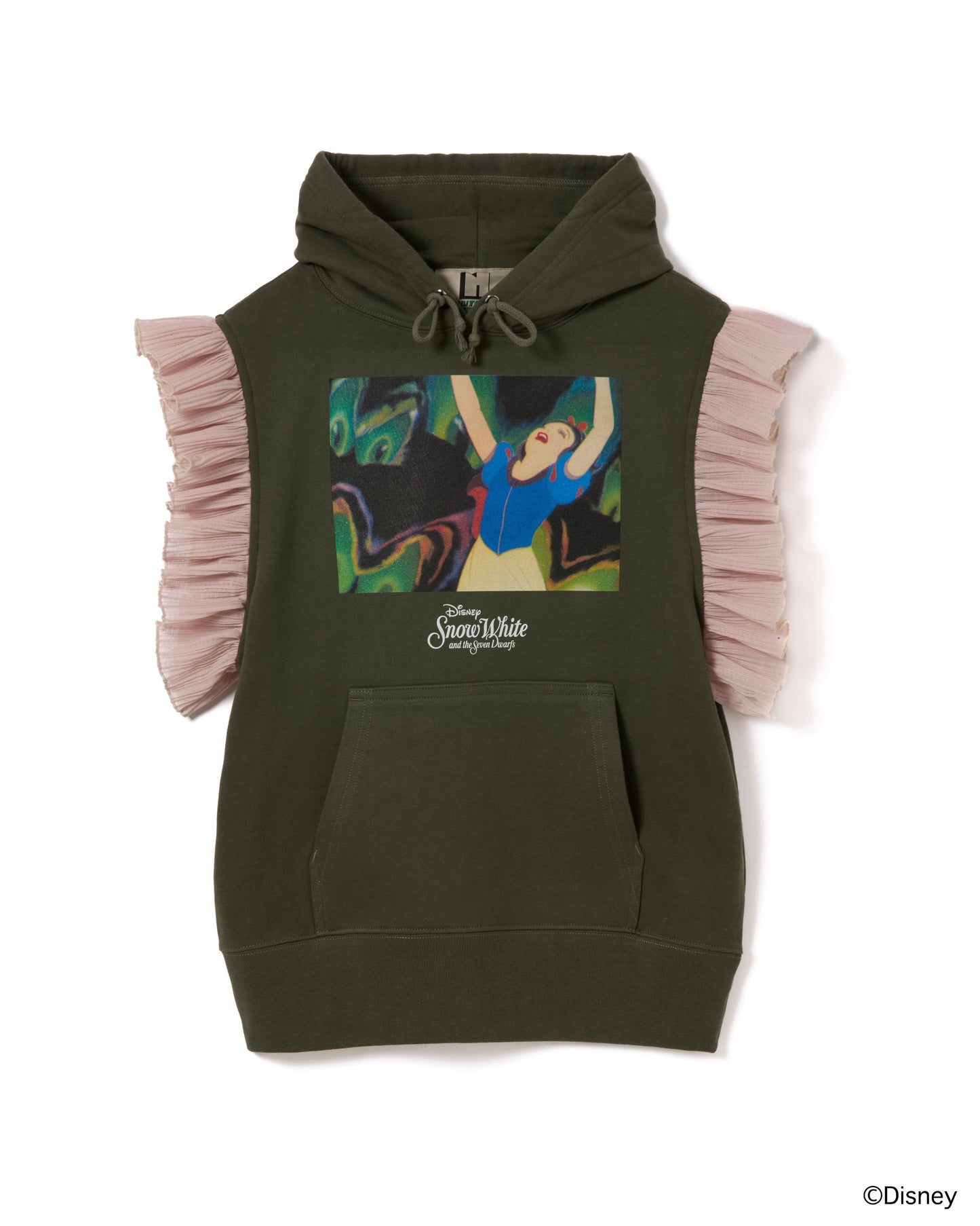 【Disney collection】FRILL SLEEVE HOODIE (KHAKI)