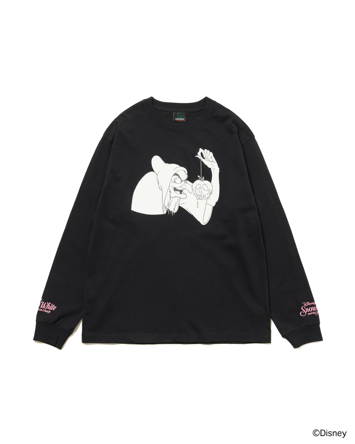 【Disney collection】PRINT L/S T-SHIRT / OLD HAG (BLACK)