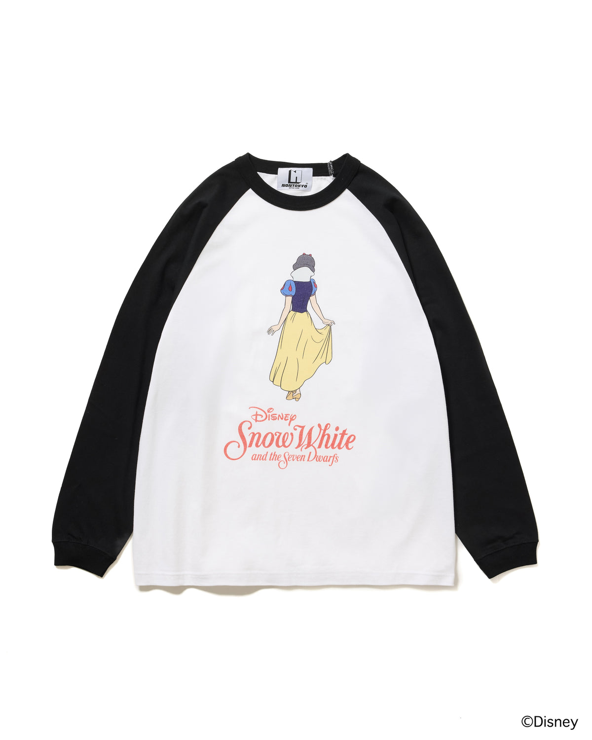 【Disney collection】PRINT RAGLAN T-SHIRT / SNOW WHITE (WHITE x BLACK)