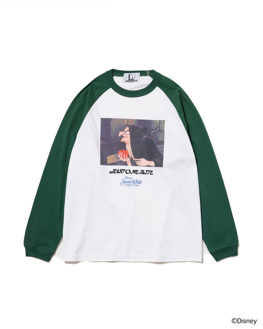 【Disney collection】PRINT RAGLAN T-SHIRT / OLD HAG (WHITE x GREEN)