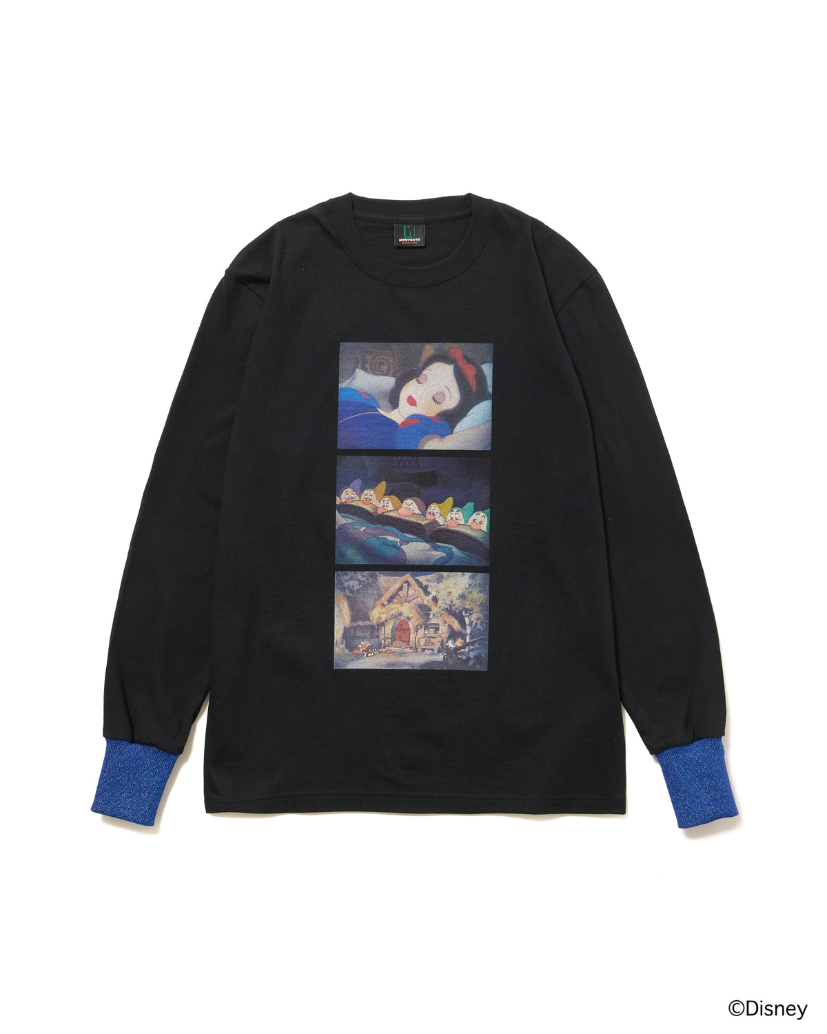 【Disney collection】PRINT L/S T-SHIRT / SNOW WHITE (BLACK)