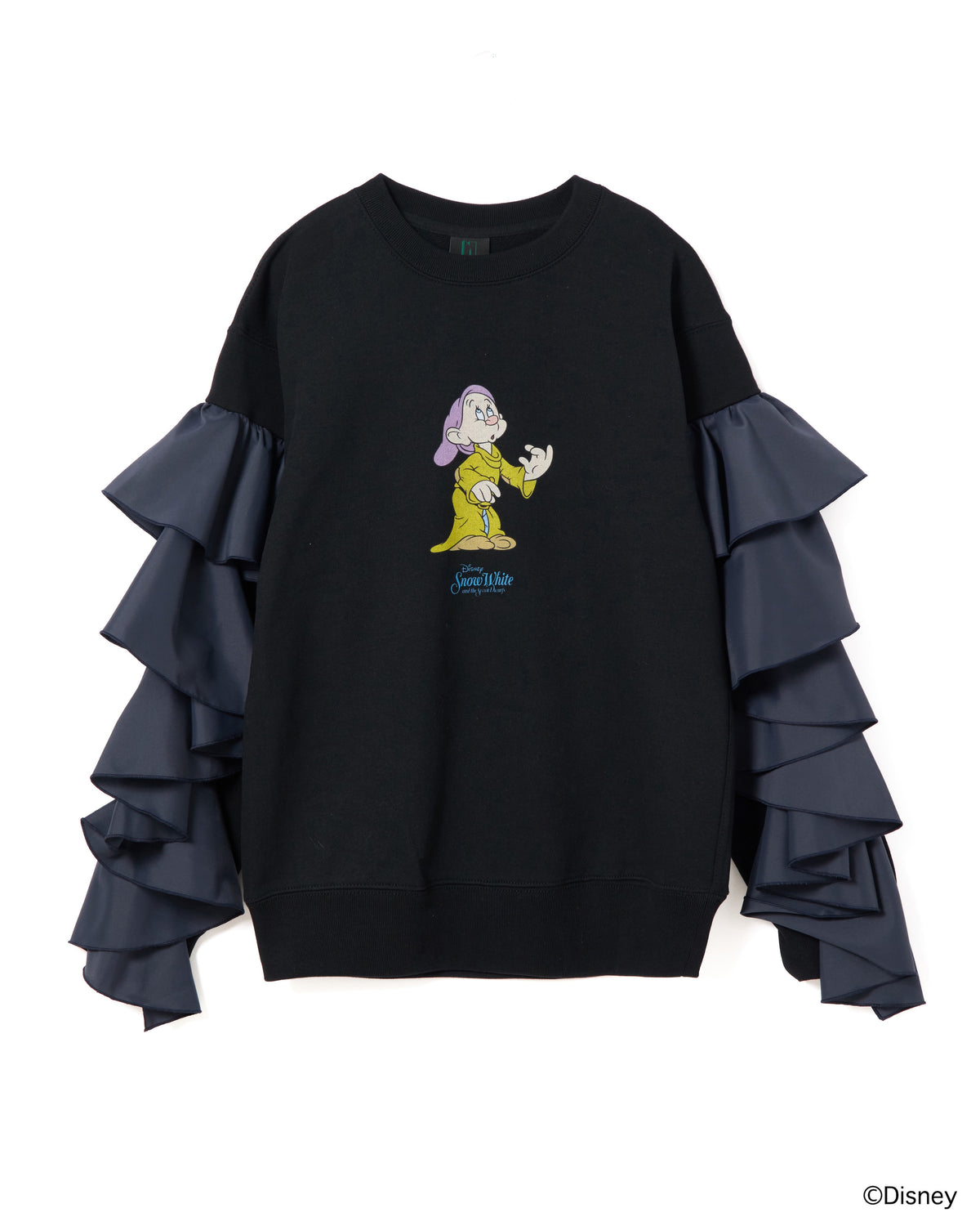 【Disney collection】FRILL SLEEVE PULLOVER SWEAT (BLACK)