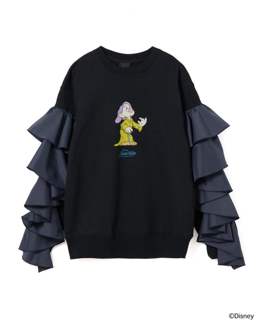 【Disney collection】FRILL SLEEVE PULLOVER SWEAT (BLACK)