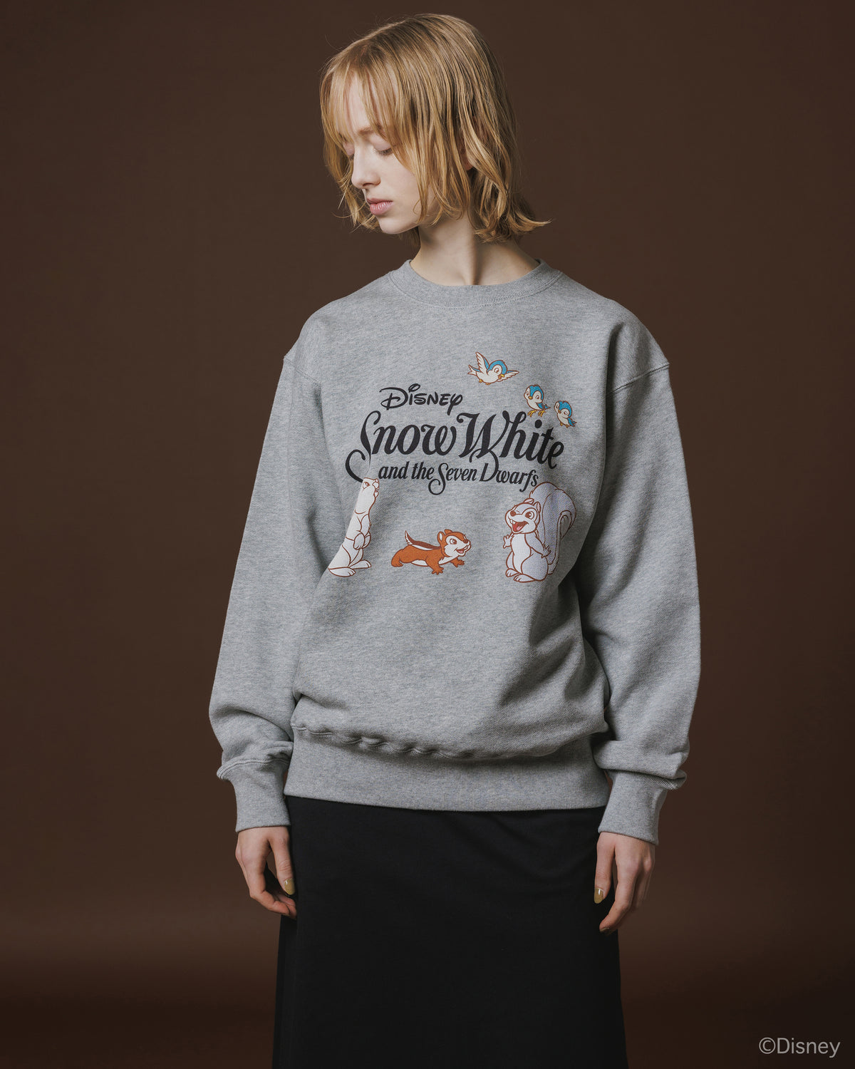 【Disney collection】PRINT PULLOVER SWEAT / ANIMALS (GRAY)