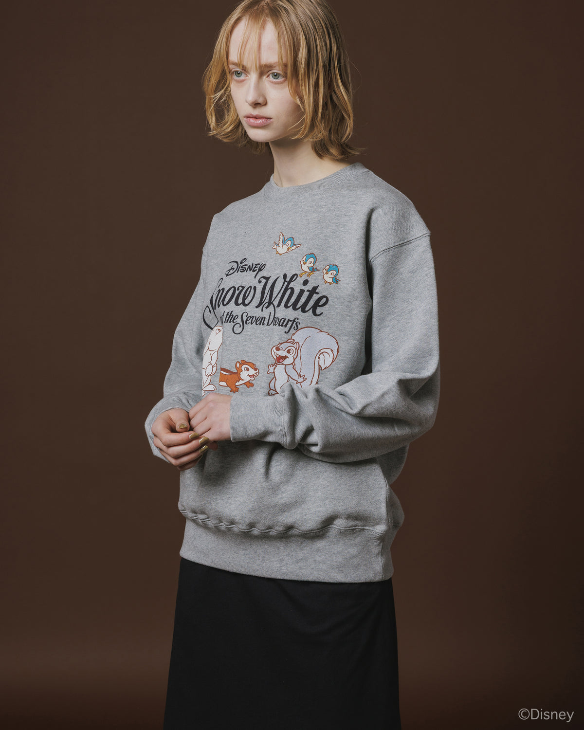 【Disney collection】PRINT PULLOVER SWEAT / ANIMALS (GRAY)