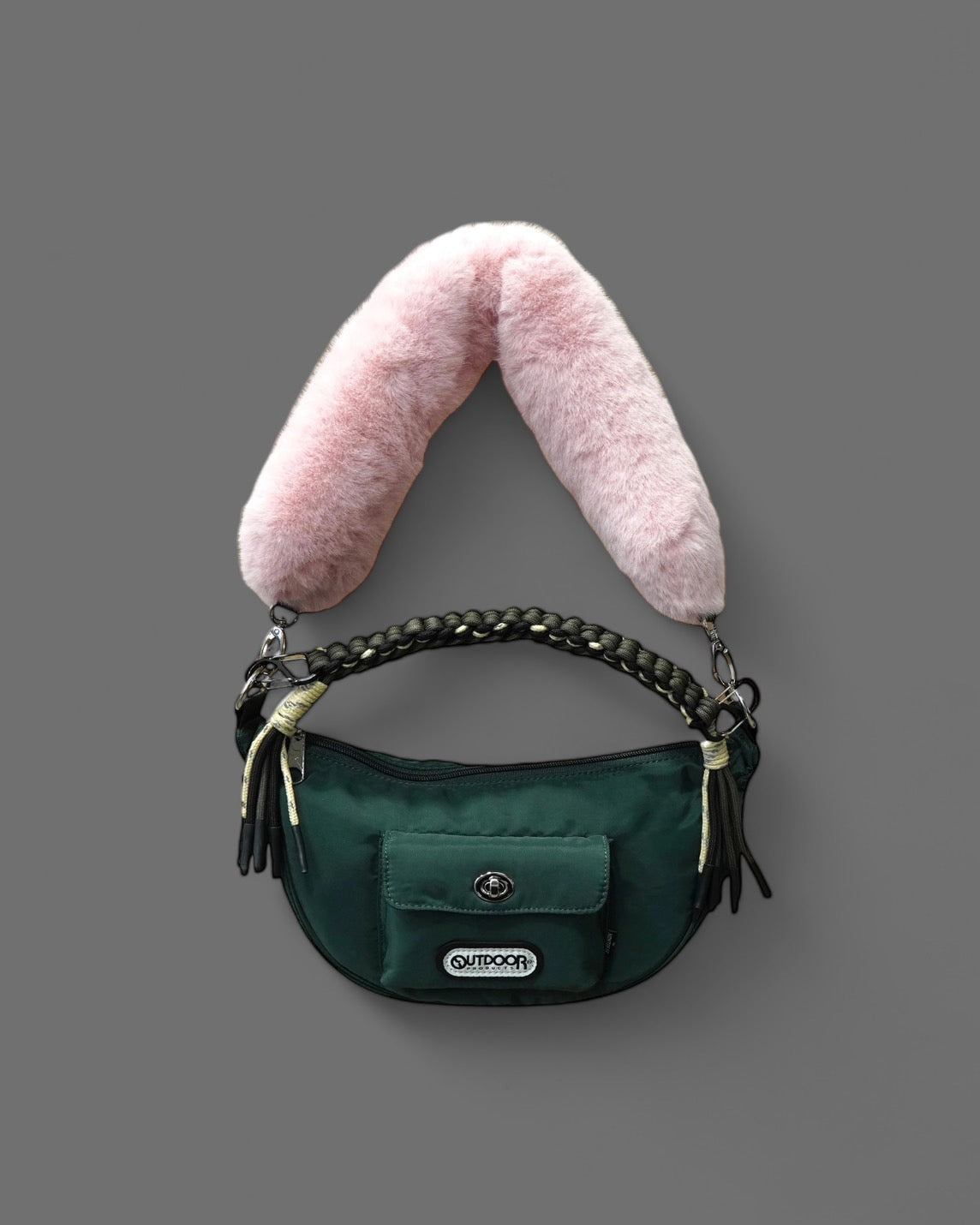 NON TOKYO /3WAY FUR HANDLE BAG (GREEN) &lt;NON TOKYO&gt; 3WAY FUR HANDLE BAG (GREEN)