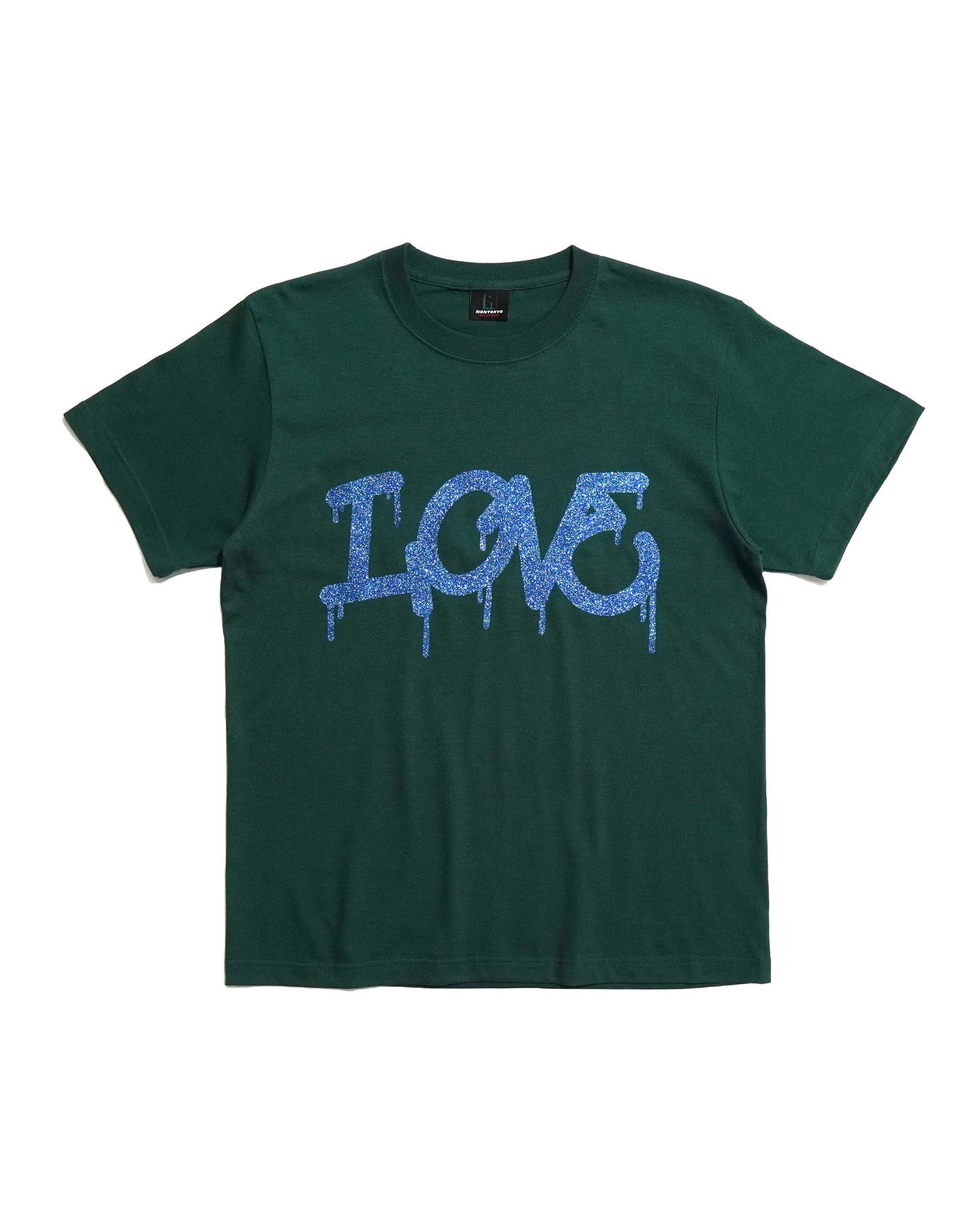 GLITTER PRINT T-SHIRT (LOVE/GREEN)
