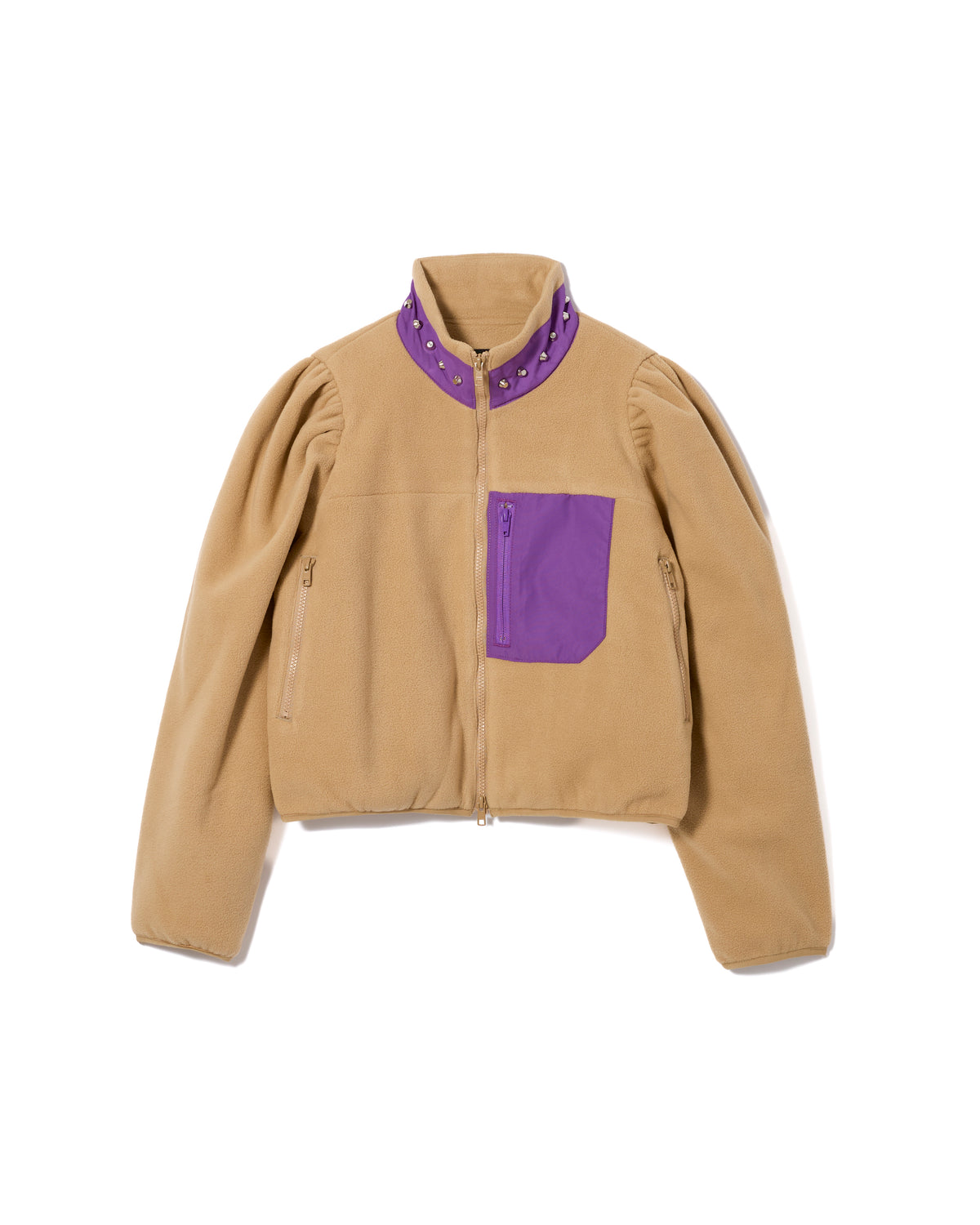 FLEECE STUDS JACKET (BEIGE)