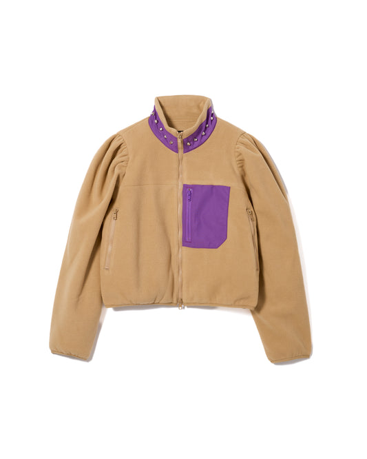 FLEECE STUDS JACKET (BEIGE)