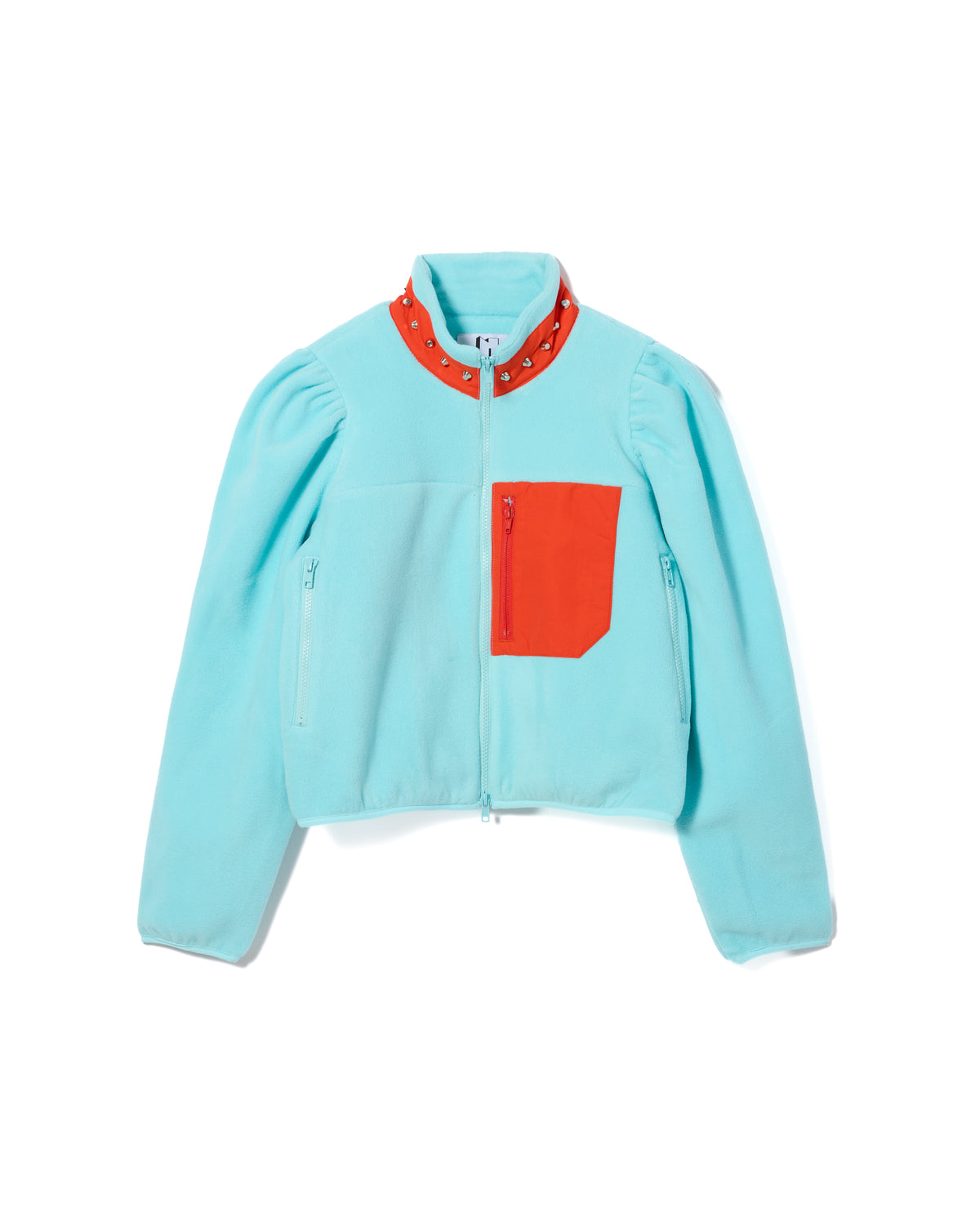 FLEECE STUDS JACKET (M.GREEN)