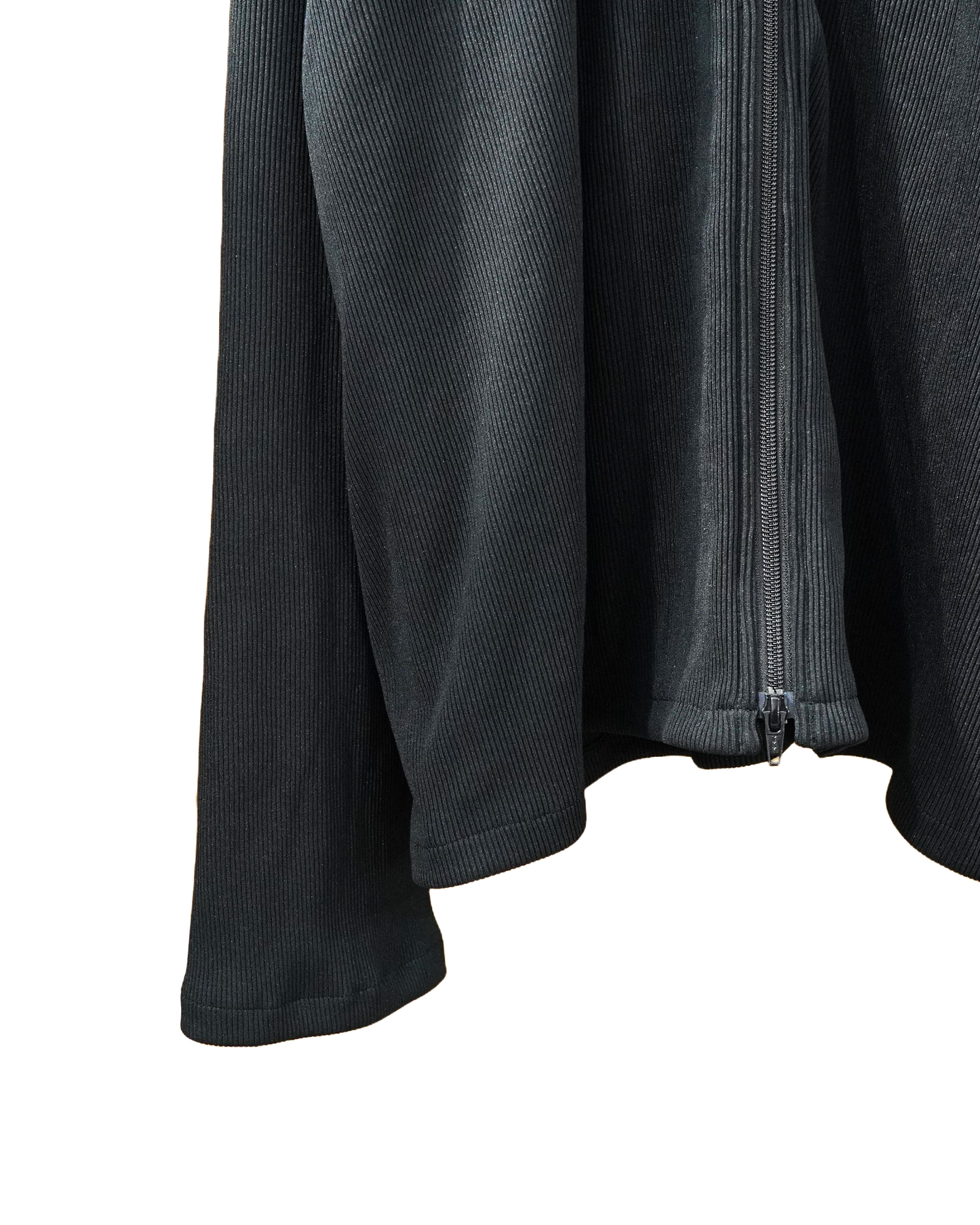 RIB ZIP-UP BLOUSON (BLACK)