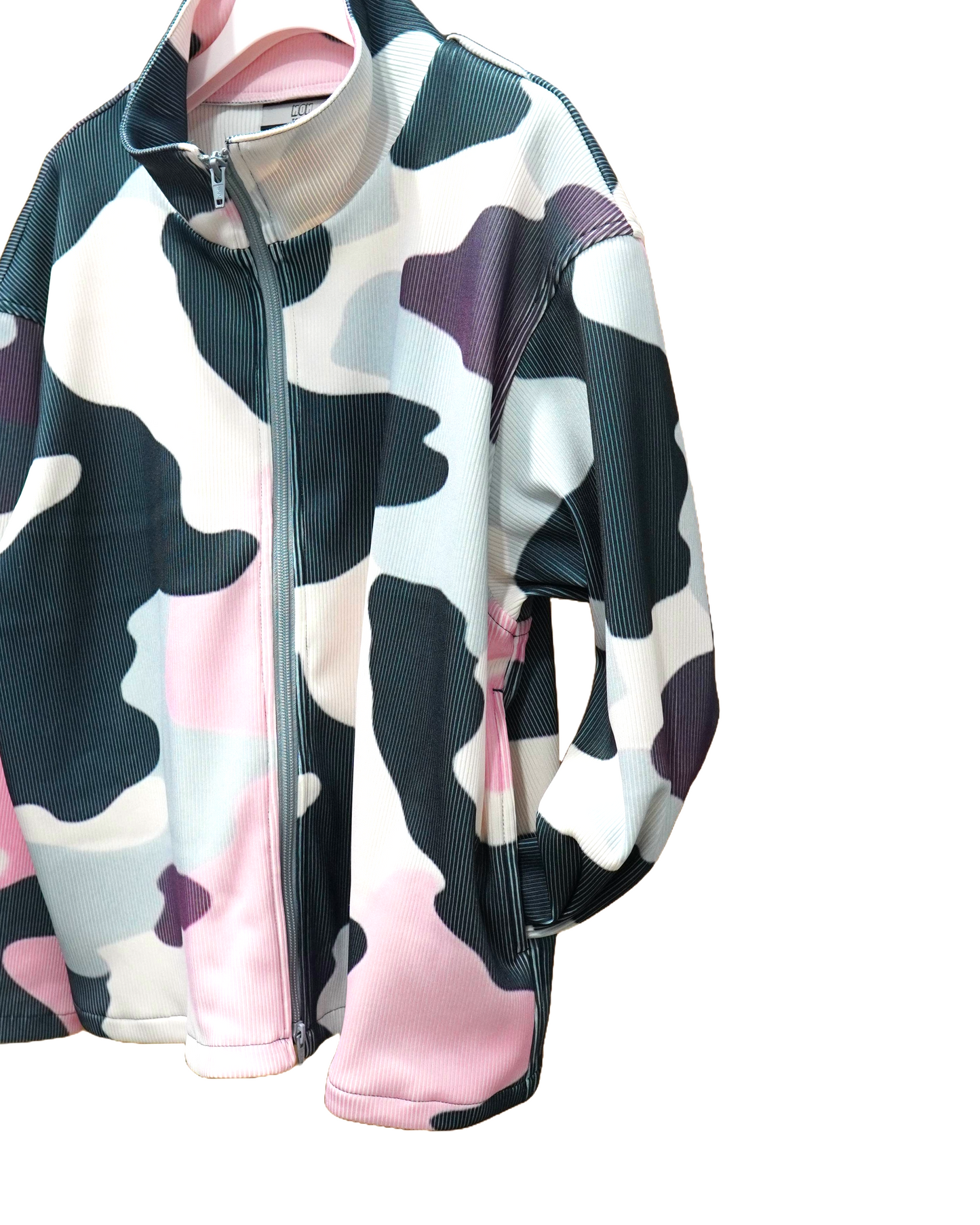 PRINT RIB ZIP-UP BLOUSON (CAMO)