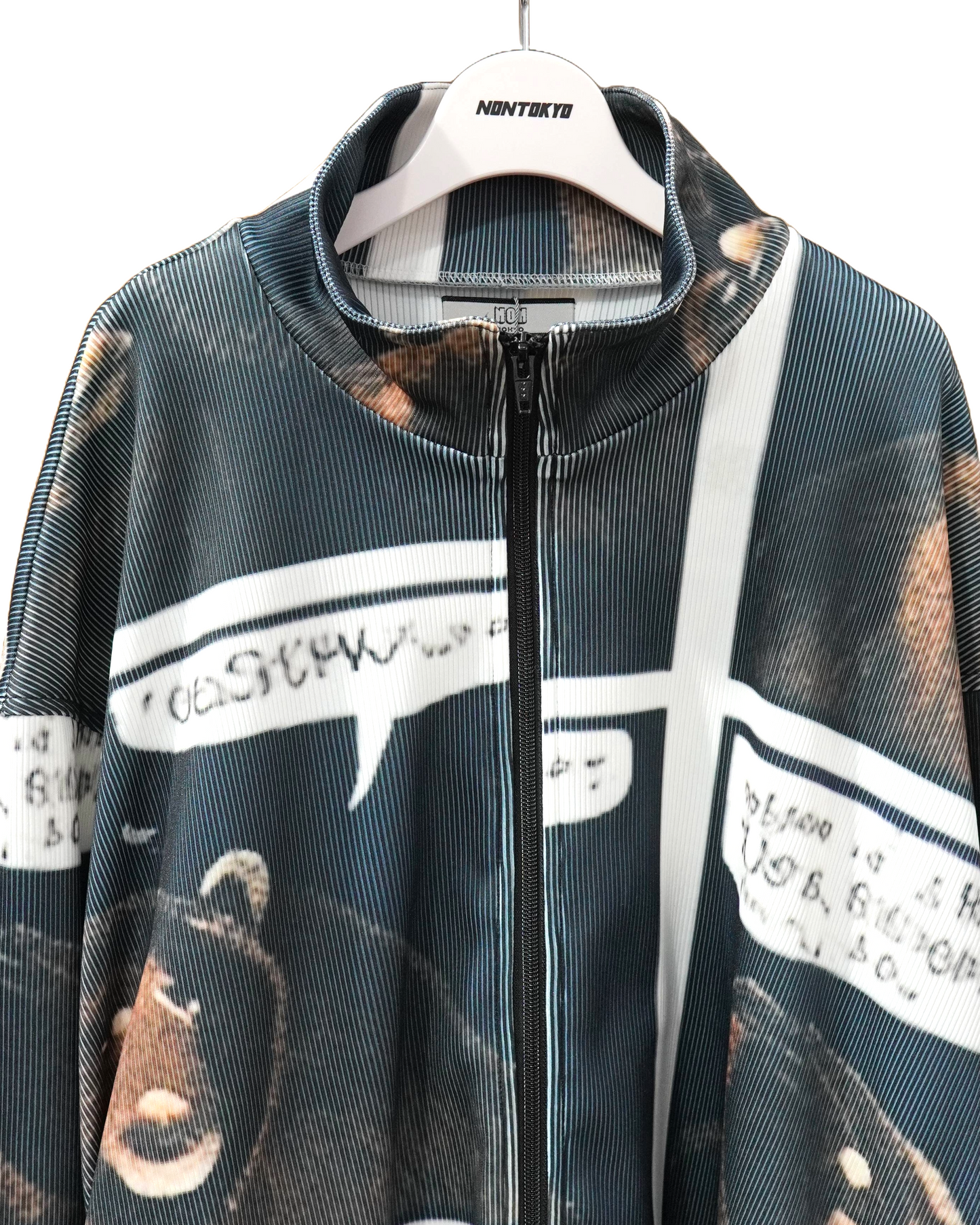 PRINT RIB ZIP-UP BLOUSON (BEAR)