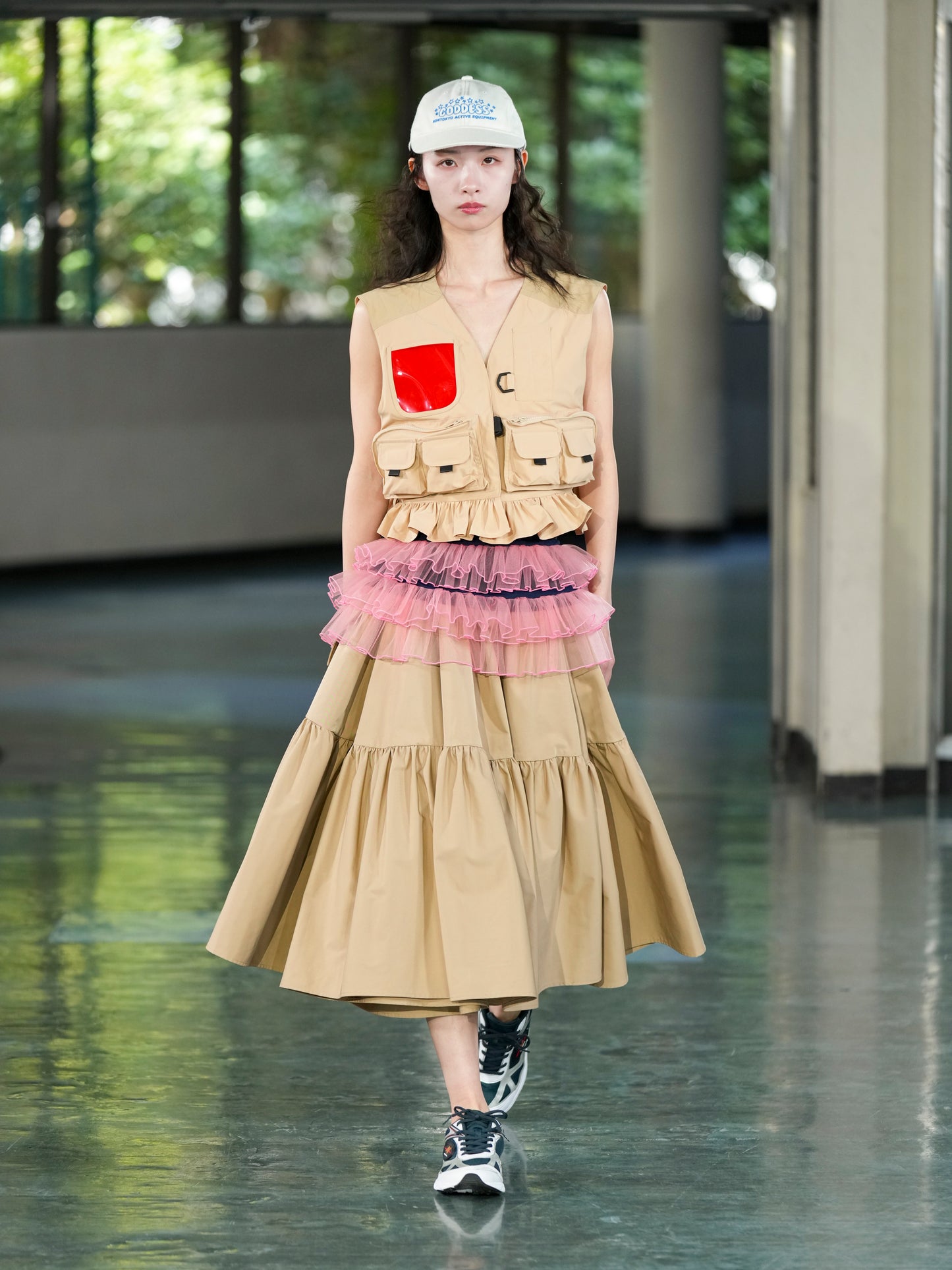 TULLE FRILL BELT (NAVY x PINK)