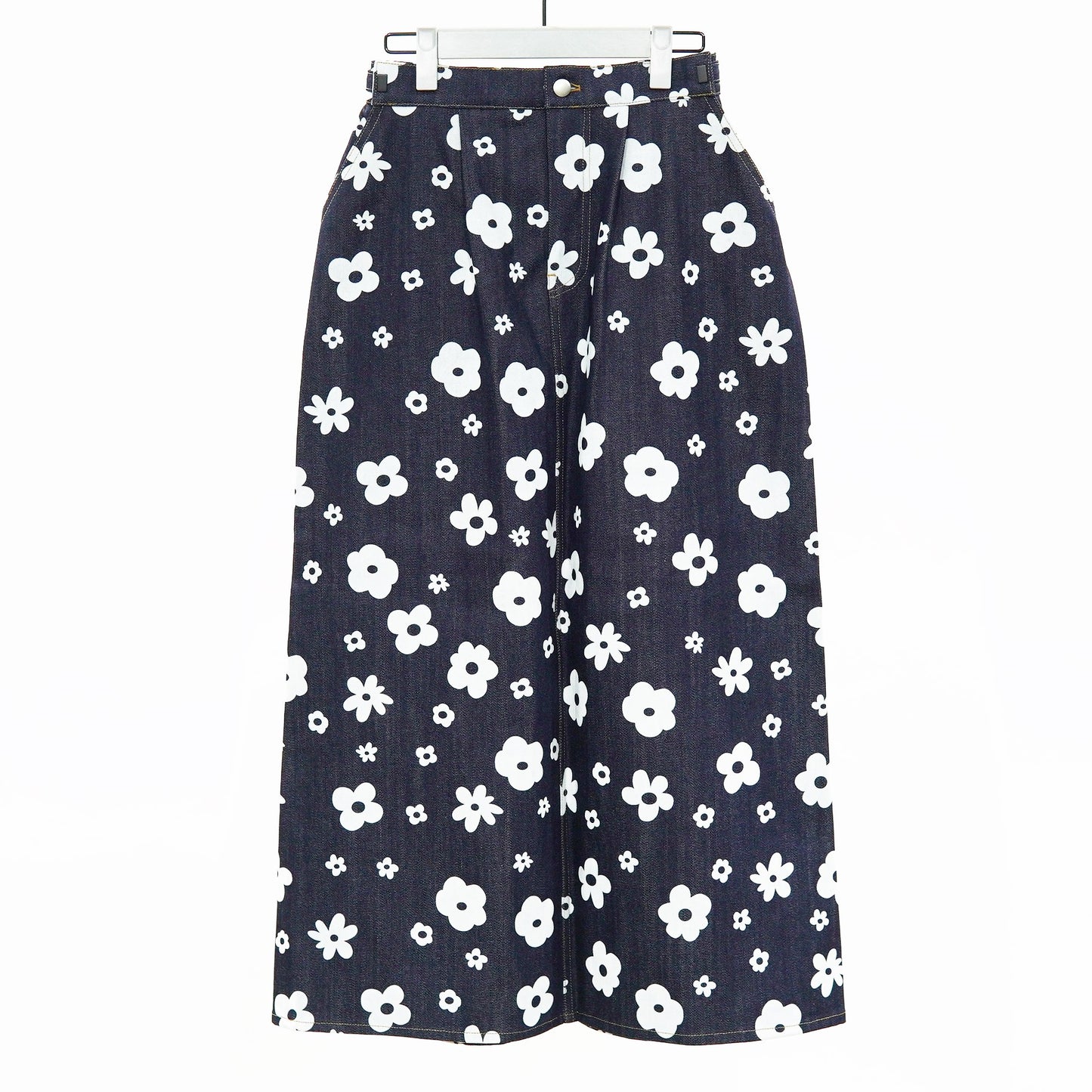 NON TOKYO / FLOKING FLOWER DENIM SKIRT (INDIGO)