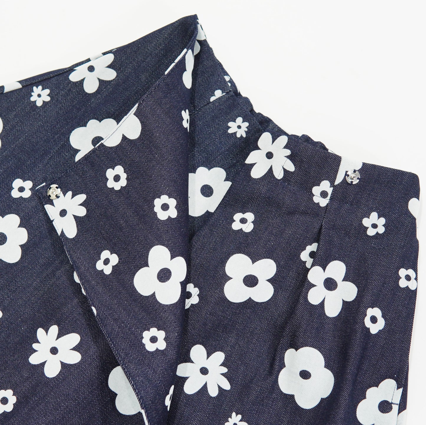 NON TOKYO / FLOKING FLOWER DENIM CULOTTES (IDIGO) / &lt;NON TOKYO&gt; FLOKING FLOWER DENIM CULOTTES (Indigo)