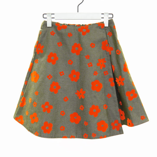 NON TOKYO / FLOKING FLOWER DENIM CULOTTES (KHAKI) / 〈ノントーキョー〉フロッキーフラワーデニムキュロット (カーキ)